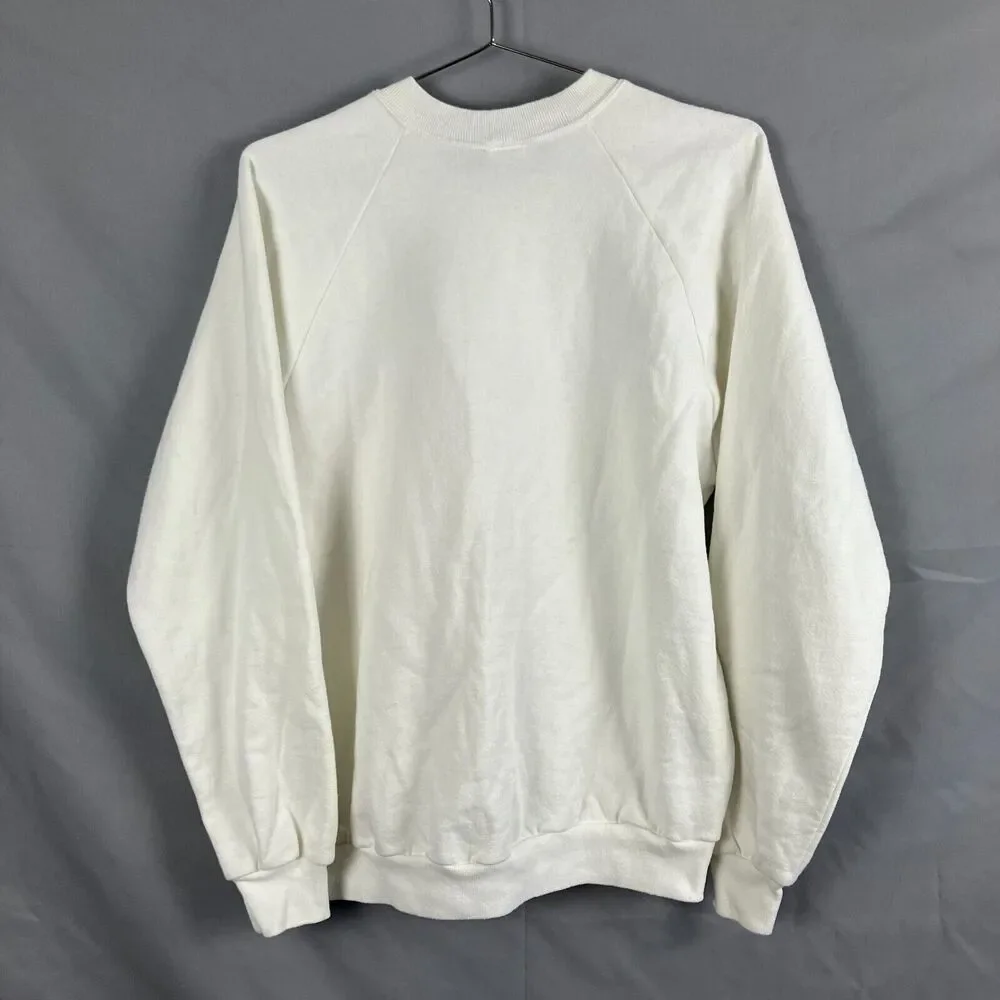 Jerzees Sweatshirt Adult XL White Red Chili Pepper Embroidered Vintage 90s READ